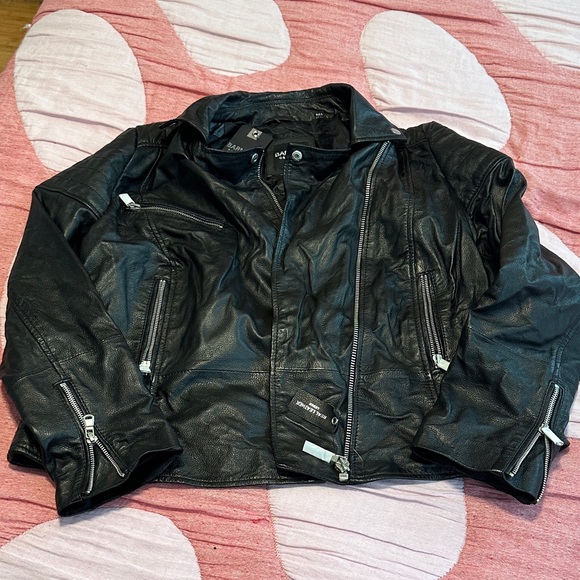 NWT Barney's real leather jacket Clara Size 16 - Picture 6 of 8